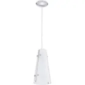 Eglo Briona - Hanglamp - 1 Lichts - ?150mm. - Chroom - Wit Met Decor