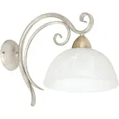Luminex Wandlamp Flora, dimbaar, messing / goud, Woon-/ Eetkamer, Glas, Landelijk, wandlamp