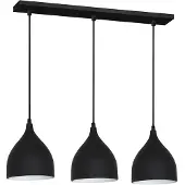 Luminex hanglamp Noak, zwart, voor 3 lampen, zwart, 30-100x75 cm, aluminium