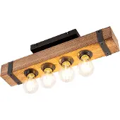 QAZQA Industriele plafondlamp hout - Reena