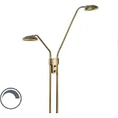 QAZQA Moderne vloerlamp brons met leeslamp incl. LED - Eva