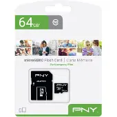 PNY , 64GB MicroSD-geheugenkaart, klasse 10, prestatie Plus, model 50 Mb/s, Zwart