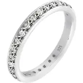 Elli - Elli Ringen Dames Band Ring Elegant Filigraan Zwart met Kristallen in 925 Sterling Zilver Verguld