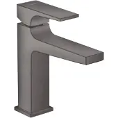 Hansgrohe Wastafelmengkraan metropol eengreeps 110 met rechte greep en push-open afvoer geborsteld zwart chroom