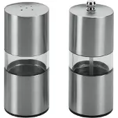 Metaltex Zoutvaatje + Pepermolen 13 cm RVS/Acryl
