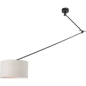 QAZQA Hanglamp zwart met kap 35 cm lichtgrijs verstelbaar - Blitz