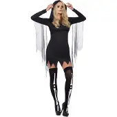Smiffys Sexy zwart reaper kostuum voor vrouwen