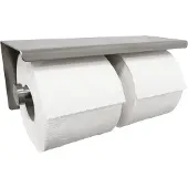 Mueller dubbele toiletrolhouder met planchet 304-RVS