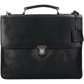Leonhard heyden Roma aktetas leer 39 cm Laptopvak zwart