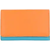 Mywalit Portemonnee 'Medium Tri-fold' turquoise / neonlila / oranje / neonoranje