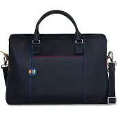 Mywalit Aktetas leder 40 cm laptop compartiment zwart