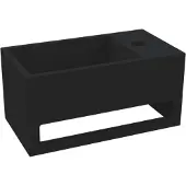 Best design Fontein mona-black 33x18x16 cm incl. Handdoekhouder rechts solid surface mat zwart