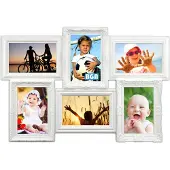 Zep - Multi Fotolijst Almeria Wit voor 6 foto's 10x15 afmeting 52,5x36 cm - H2346