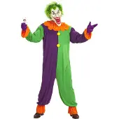 Widmann Evil joker kostuum (Groen, paars en oranje, S)