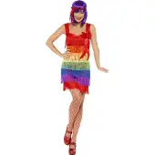 Vegaoo Regenboog Charleston kostuum voor dames - Verkleedkleding - Small