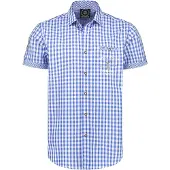 Coppens Trachtenhemd design blauw | Maat 3XL + |