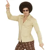 Widmann Jaren 70 disco hemd Groovy beige