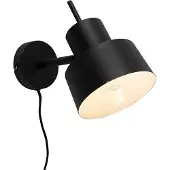 QAZQA Retro wandlamp zwart draaibaar en kantelbaar - Chappie