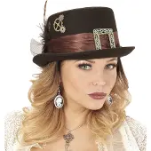 E-Carnavalskleding.nl Steampunk Hoed (bruin / zwart)
