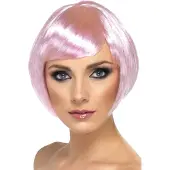 Smiffys Mooie roze korte bob pruik Babe