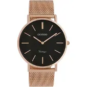 Oozoo Timepieces Horloge Vintage Rosé Goud/Zwart | C9925