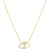 Trendjuwelier huiscollectie 4019250 Collier Geelgoud Harten En Zirkonia 0,9 mm 42 - 45 cm