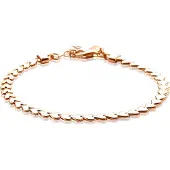 Zinzi zilveren armband rosé verguld hartjes 4,5mm breed ZIA1798R