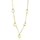 Zinzi Gold 14 karaat gouden collier met 7 rondjes 45cm ZGC167