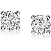 Zinzi zilveren oorknoppen ronde zirconia 6mm chatonzetting ZIO1383