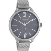 Oozoo Timepieces Zilverkleurig/Blauw horloge C10137 (44 mm)