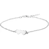 Trendjuwelier huiscollectie Armband Zilver Harten 1,3 mm 16 + 3 cm