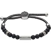 Diesel Armband zwart / zilver