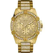 GUESS Analoog horloge 'Frontier' goud / zwart / transparant