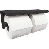 Mueller dubbele toiletrolhouder met planchet 304-RVS mat zwart