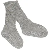 GoBabyGo sokken Alpaca junior wol/siliconen grijs