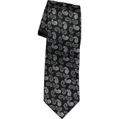 Michaelis stropdas, zwart paisley dessin | 148 cm