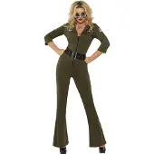 Vegaoo Hottie Top Gun pilotenkostuum voor dames - Verkleedkleding - Medium