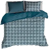 De Witte Lietaer Dekbedovertrek Escher Legion Blue Satijn-260 x 200 / 220 / 240 cm | Extra Breed