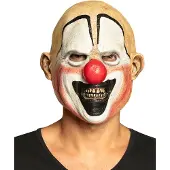 Boland Mean clown horror masker (rood, zwart en naturel)
