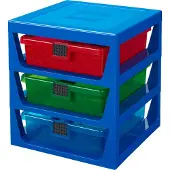 LEGO opbergbox met 3 lades, blauw