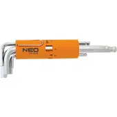 Neo Tools Sechskantschlüssel, lang, runder Boden 2-10 mm, 8-tlg.