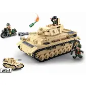 Sluban Army WWII Duitse Panzer Tank bouwspeelgoed - Constructiespeelgoed modelbouw - bouwdoos met 543 bouwstenen - M38-B0693 vanaf 8 jaar