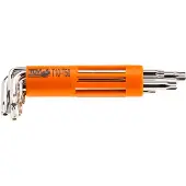 Neo Tools Torx-Innensechskantschlüsselsatz, Typ L T10-T50, mit Loch 8-tlg. (09-524)