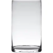 Hakbijl Glass Transparante home-basics cylinder vorm vaas/vazen van glas 20 x 15 cm - Vazen