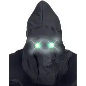 Widmann - Onzichtbaar gezichtsmasker met capuchon en lichtgevende ogen groen volwassene