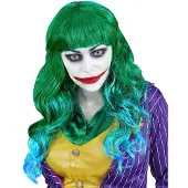 Widmann Mooie pruik evil joker lang haar