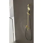 Hotbath Cobber Glijstang 90cm met handdouche Gepolijst Messing PVD M308