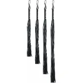 Rimba Zweep met 12 Strengen 60 cm Lang Zwart Leer
