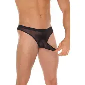 Amorable - Transparante Heren Slip Met Penis Slurf - Zwart - One Size - Polyamide