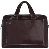 Piquadro Blue Square Computer Portfolio Briefcase 15'' mahogany